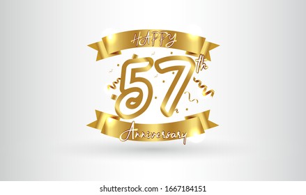 Anniversary celebration background. with the 57th number in gold and with the words golden anniversary celebration.