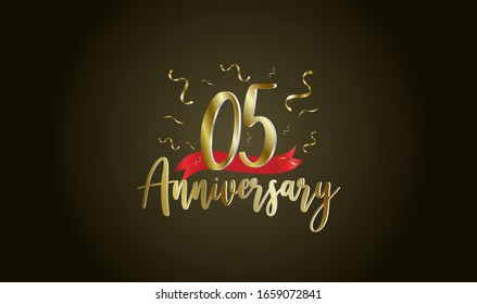 Anniversary celebration background. with the 5th number in gold and with the words golden anniversary celebration.