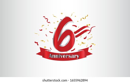 Anniversary celebration background. with the 6th number in gold and with the words golden anniversary celebration.