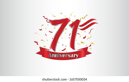 Anniversary celebration background. with the 71st number in gold and with the words golden anniversary celebration.