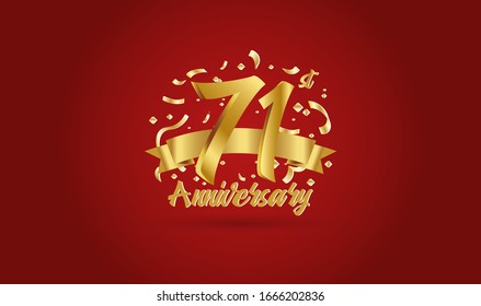 Anniversary celebration background. with the 71st number in gold and with the words golden anniversary celebration.