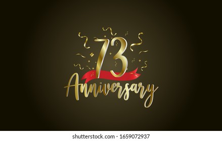 Anniversary celebration background. with the 73rd number in gold and with the words golden anniversary celebration.
