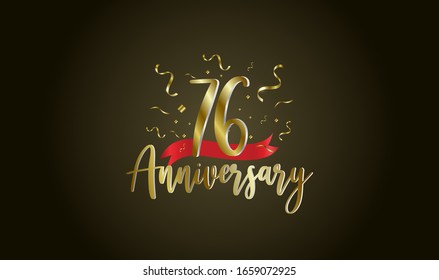 Anniversary celebration background. with the 76th number in gold and with the words golden anniversary celebration.