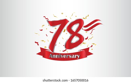 Anniversary celebration background. with the 78th number in gold and with the words golden anniversary celebration.
