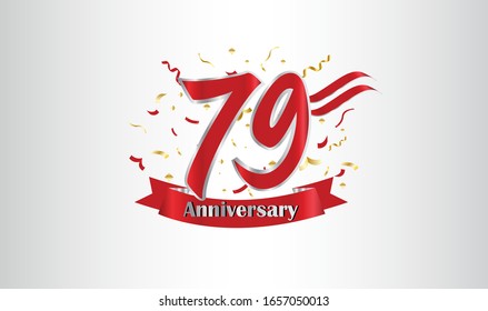 Anniversary celebration background. with the 79th number in gold and with the words golden anniversary celebration.