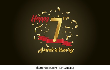 Anniversary celebration background. with the 7th number in gold and with the words golden anniversary celebration.