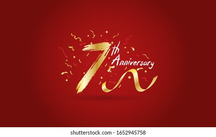 Anniversary celebration background. with the 7th number in gold and with the words golden anniversary celebration.