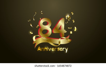 Anniversary celebration background. with the 84th number in gold and with the words golden anniversary celebration.