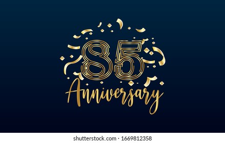 Anniversary celebration background. with the 85th number in gold and with the words golden anniversary celebration.
