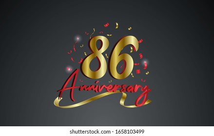 Anniversary celebration background. with the 86th number in gold and with the words golden anniversary celebration.