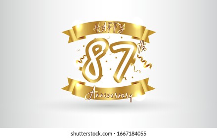 Anniversary celebration background. with the 87th number in gold and with the words golden anniversary celebration.