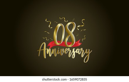 Anniversary celebration background. with the 8th number in gold and with the words golden anniversary celebration.