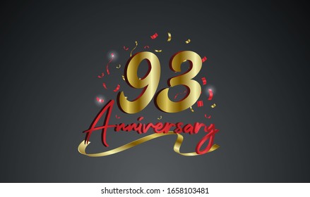 Anniversary celebration background. with the 93rd number in gold and with the words golden anniversary celebration.