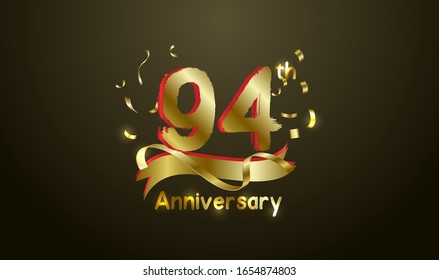 Anniversary celebration background. with the 94th number in gold and with the words golden anniversary celebration.