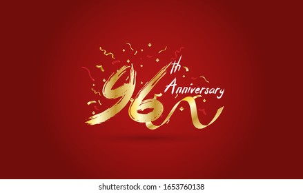 Anniversary celebration background. with the 96th number in gold and with the words golden anniversary celebration.