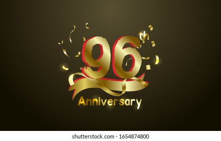 Anniversary celebration background. with the 96th number in gold and with the words golden anniversary celebration.