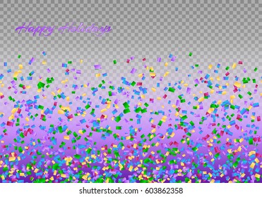 Anniversary celebration background with confetti explosion on a transparent backdrop
