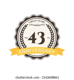 Anniversary celebration badge vector template design