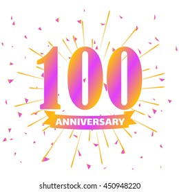 Anniversary celebration design. 100 years anniversary. 