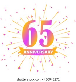 Anniversary celebration design. 65 years anniversary. 