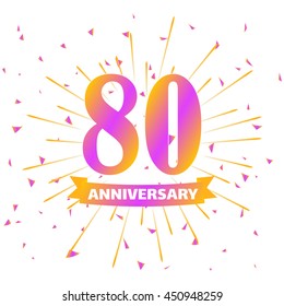 Anniversary celebration design. 80 years anniversary. 