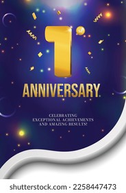 Anniversary celebration flyer poster design 1 year