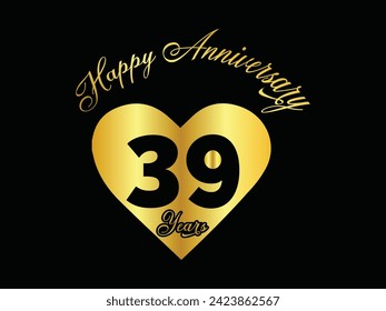 Anniversary celebration. Golden numbers with sparkling confetti, stars, glitters and streamer ribbons. Vector festive illustration. Realistic 3d sign. Party event decoration.