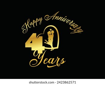 Anniversary celebration. Golden numbers with sparkling confetti, stars, glitters and streamer ribbons. Vector festive illustration. Realistic 3d sign. Party event decoration.