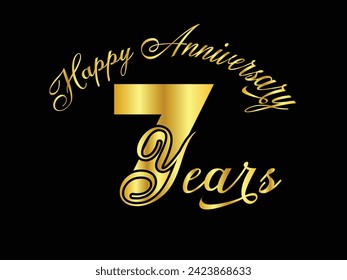 Anniversary celebration. Golden numbers with sparkling confetti, stars, glitters and streamer ribbons. Vector festive illustration. Realistic 3d sign. Party event decoration.