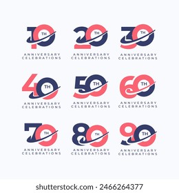 Anniversary Celebration Logo Compilation Vector Template Design Illustration