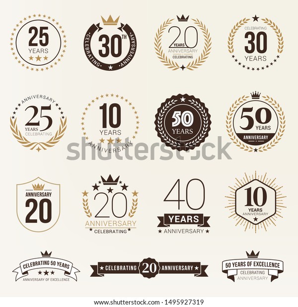 Anniversary Celebration Logotype Collection 10th 50th Stock Vector Royalty Free
