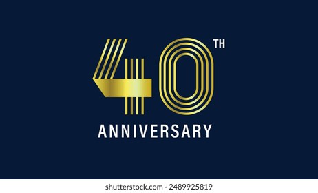 anniversary celebration logotype. anniversary logo with golden color isolated on a dark blue background, vector design for greeting card and invitation card