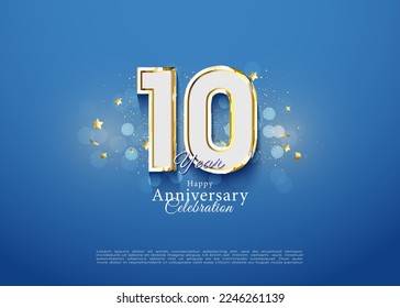 anniversary celebration on blue background.