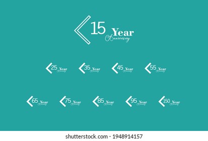 Anniversary Celebration Set Blue Color Vector Template Design Illustration