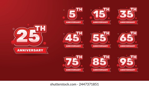 Anniversary celebration set design with gradient