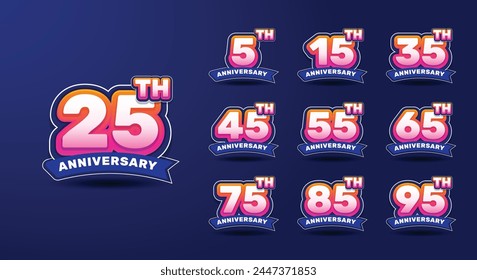 Anniversary celebration set design with gradient