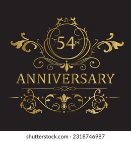  anniversary celebration. years anniversary logo with golden ribbon for booklet, leaflet, magazine, brochure poster, banner, web, invitation or greeting card. Vector illustrations.