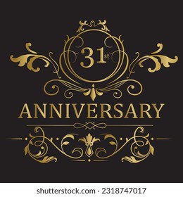  anniversary celebration. years anniversary logo with golden ribbon for booklet, leaflet, magazine, brochure poster, banner, web, invitation or greeting card. Vector illustrations.