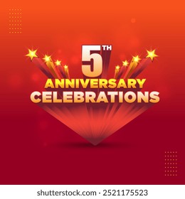 Anniversary Celebrations 3D Logo Unit vector Design Set 5th, 10th, 15th, 20th Years