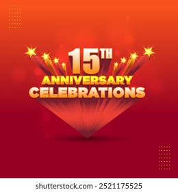 Anniversary Celebrations 3D Logo Unit vector Design Set 5th, 10th, 15th, 20th Years