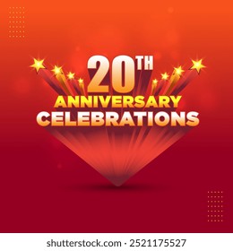 Anniversary Celebrations 3D Logo Unit vector Design Set 5th, 10th, 15th, 20th Years