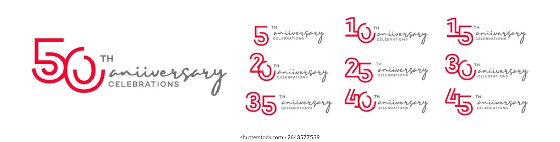 Anniversary Celebrations 5th, 10th, 15th, 20th, 25th, 30th, 35th, 40th, 45th, 50th