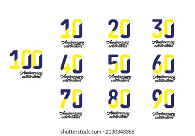 Anniversary celebrations collections logo design concept Premium Vector