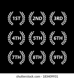 Anniversary character numbers with laurel illustration pattern set 1 - 9