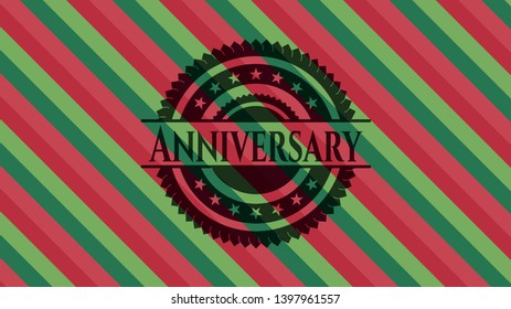 Anniversary christmas colors emblem. Vector Illustration. Detailed.