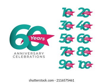 anniversary collections logo design template