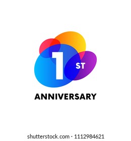 Anniversary color shapes isolated on white background. Vector illustration.