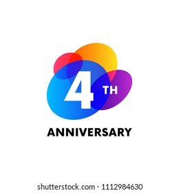 Anniversary color shapes isolated on white background. Vector illustration.