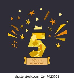 Anniversary concept design. Modern abstract grunge style. Celebration colorful background. Vector illustration