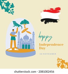 Anniversary Day of Yemen Vector Design